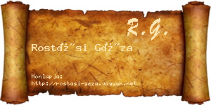 Rostási Géza névjegykártya